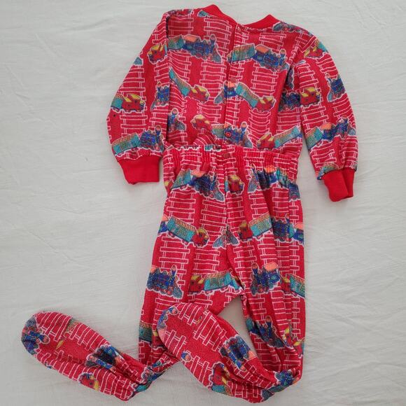 Vintage Train/Railroad 2-Piece Footed PJs 24 months/2t - Picture 6 of 6